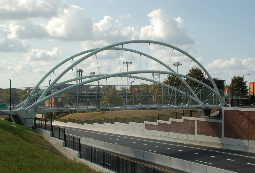 the green street pedestrian and cycle bridge